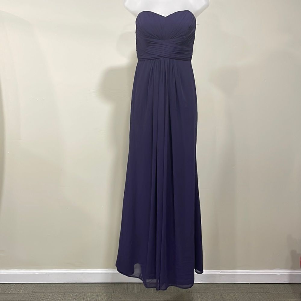 NWOT David’s Bridal Lapis Strapless Bridesmaid Dress. Size 6.